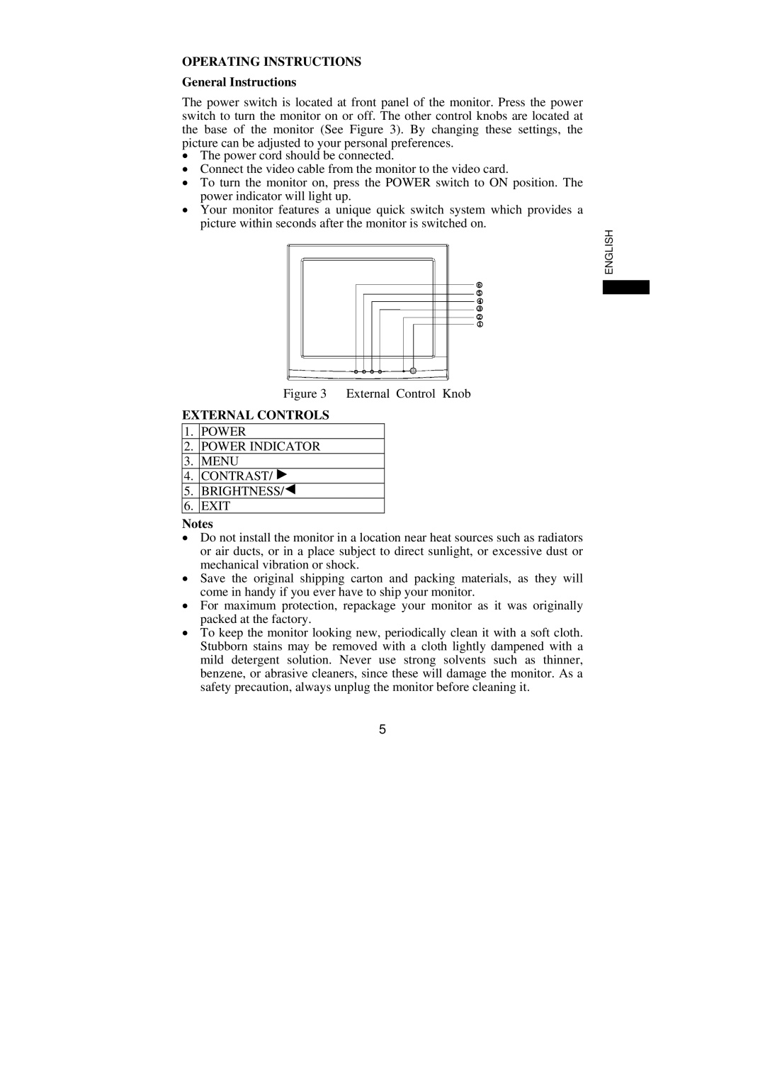 Philips 107S61, 107S63 user manual Operating Instructions, Power Power Indicator Menu Contrast Brightness Exit 