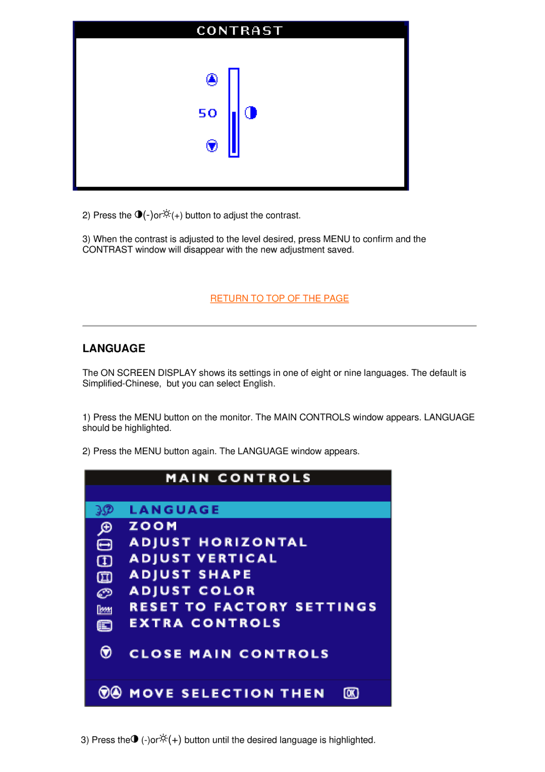 Philips 107S9 manual Language 