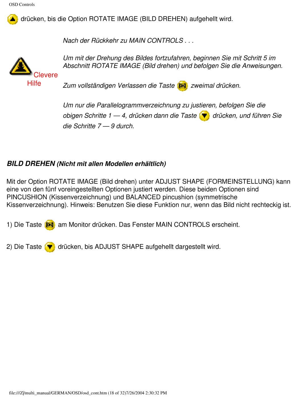 Philips 107T user manual Bild Drehen Nicht mit allen Modellen erhältlich 