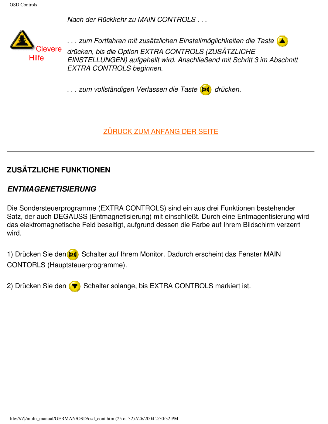 Philips 107T user manual Zusätzliche Funktionen, Entmagenetisierung 