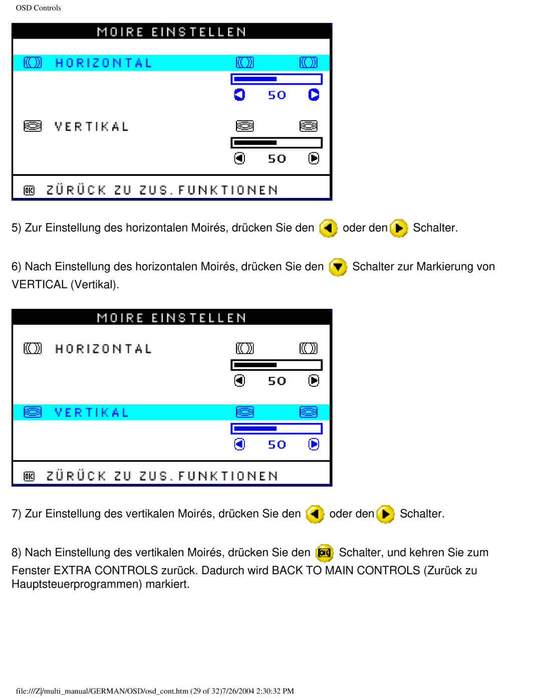 Philips 107T user manual OSD Controls 