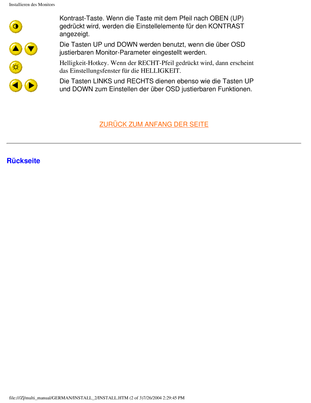 Philips 107T user manual Rückseite 