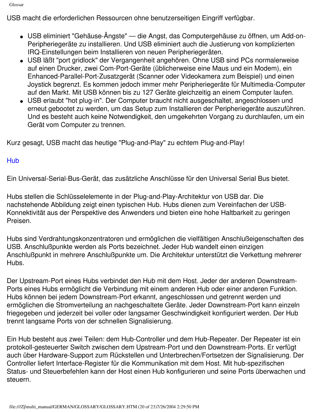 Philips 107T user manual Hub 