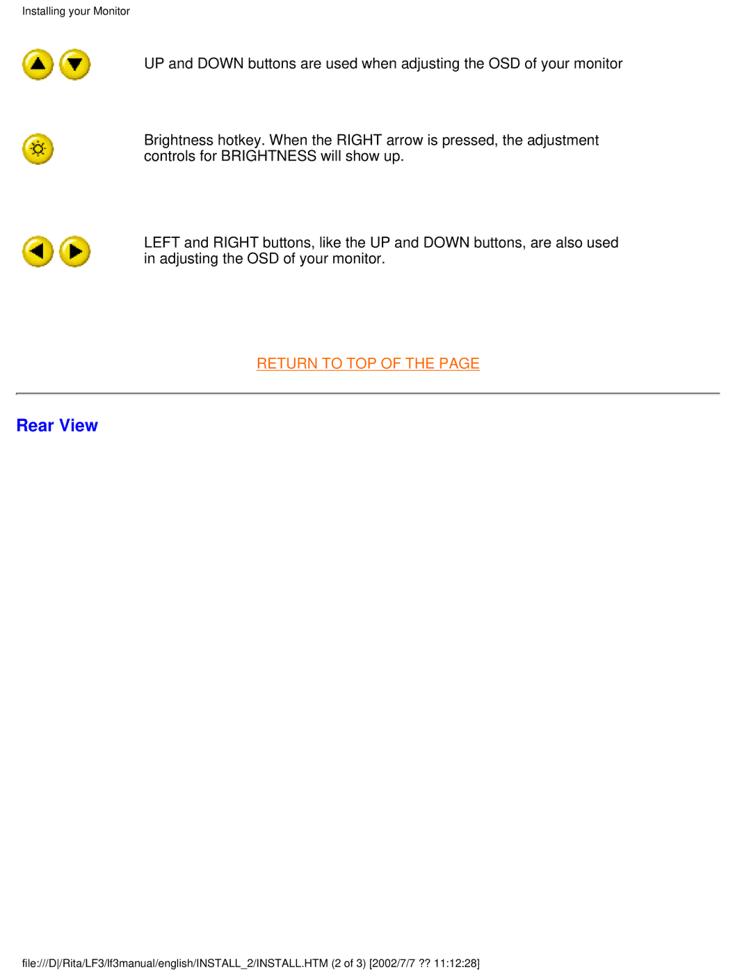 Philips 107T41 user manual Rear View 