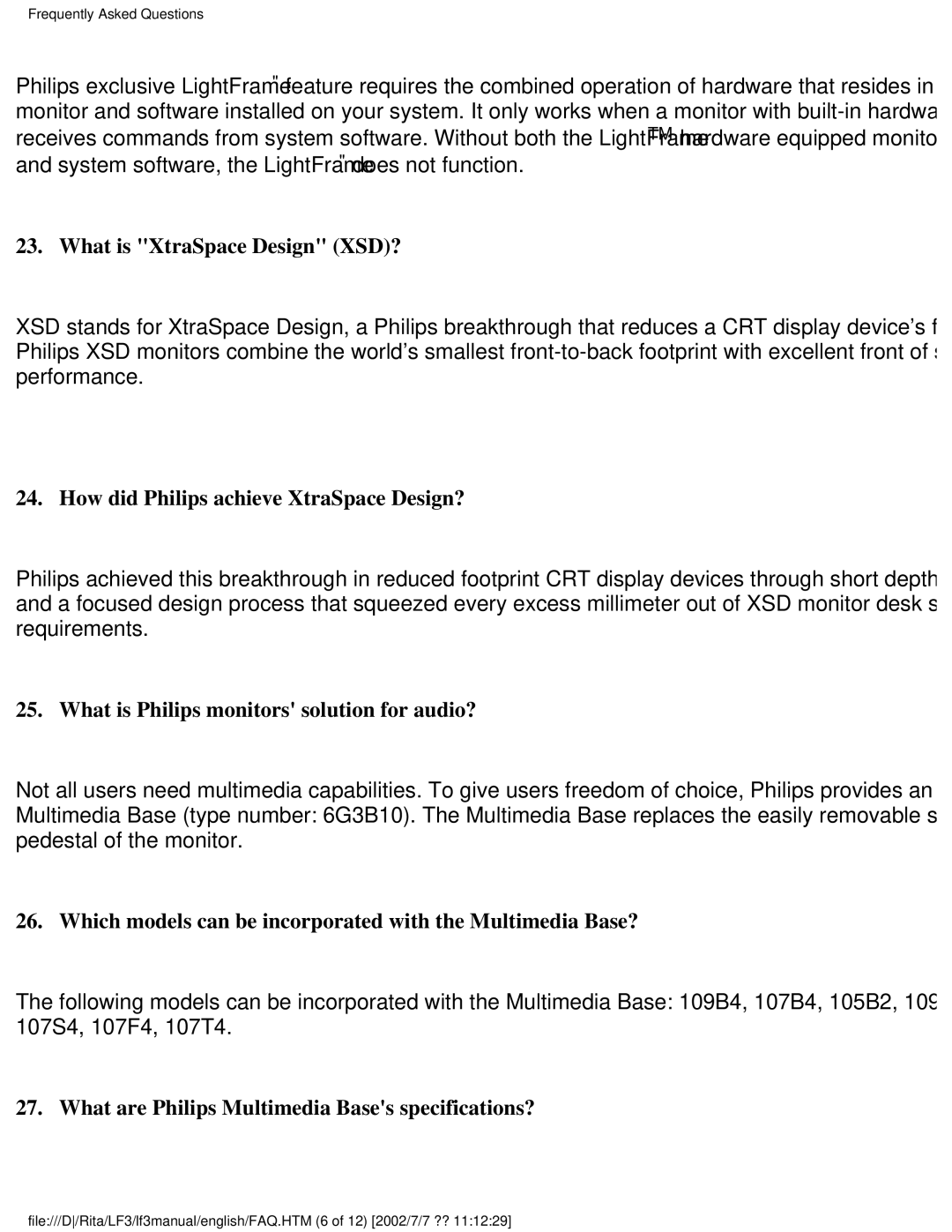 Philips 107T41 user manual What is XtraSpace Design XSD?, How did Philips achieve XtraSpace Design? 