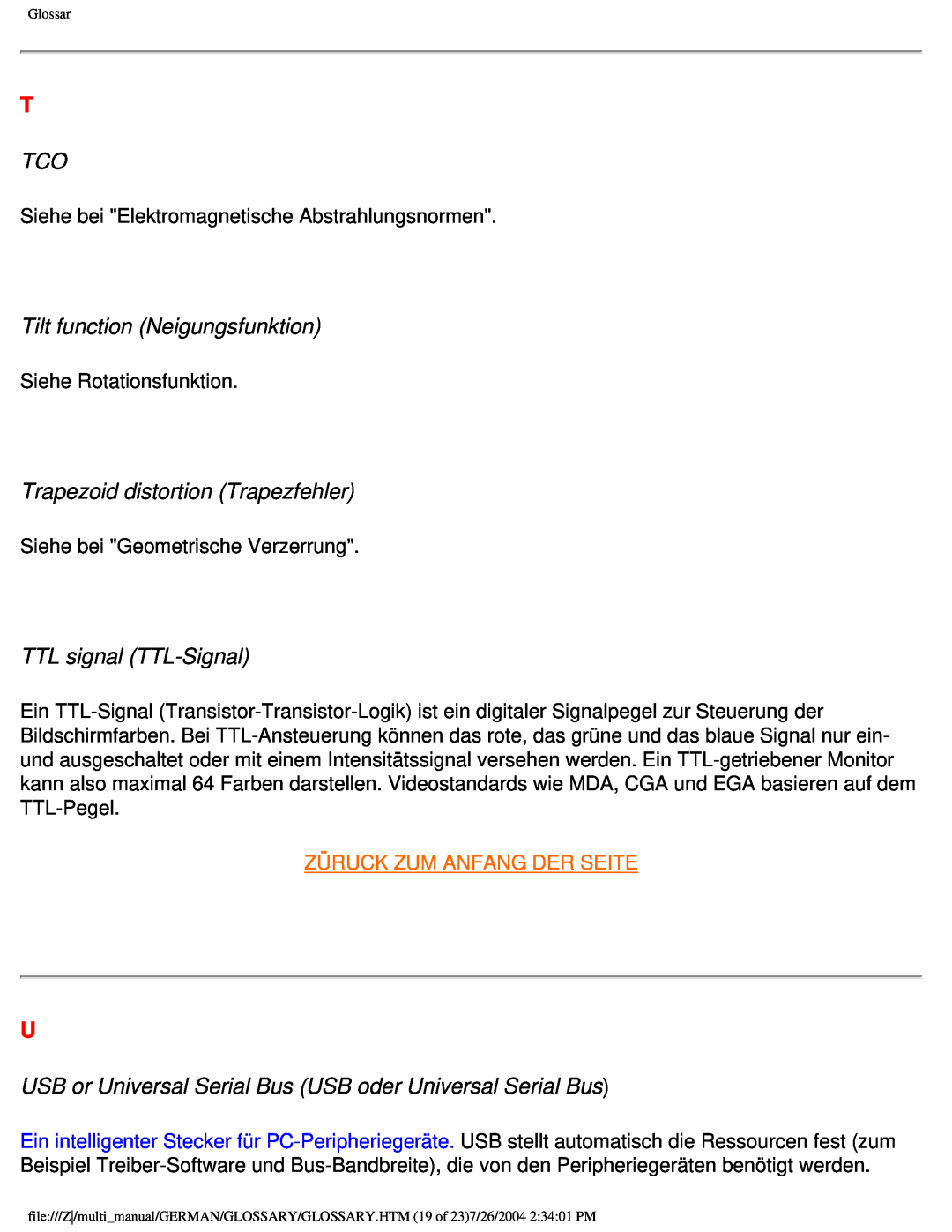 Philips 107X2 user manual Tilt function Neigungsfunktion, Trapezoid distortion Trapezfehler, TTL signal TTL-Signal 