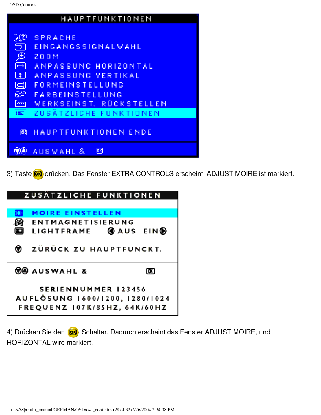 Philips 107X2 user manual OSD Controls 