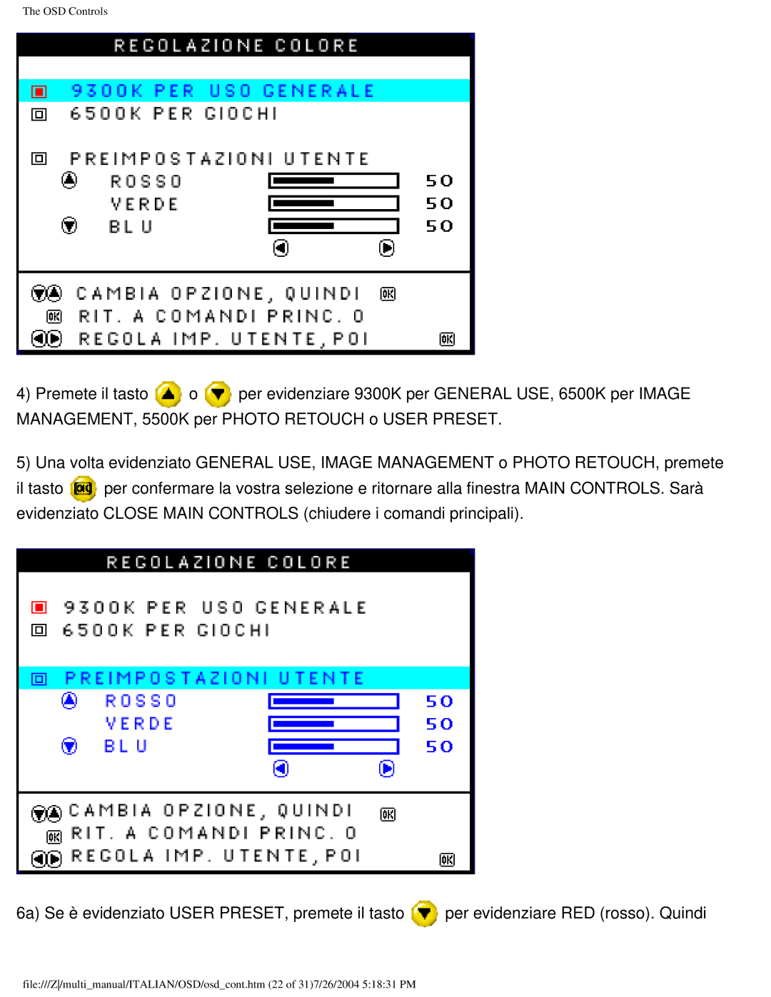 Philips 107X2 user manual OSD Controls 