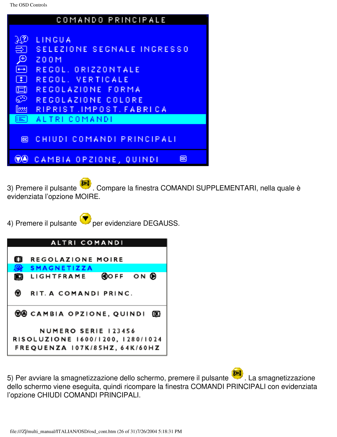 Philips 107X2 user manual OSD Controls 