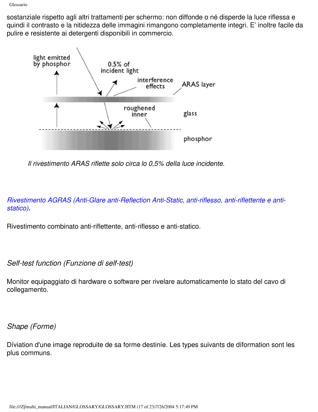 Philips 107X2 user manual Self-test function Funzione di self-test, Shape Forme 