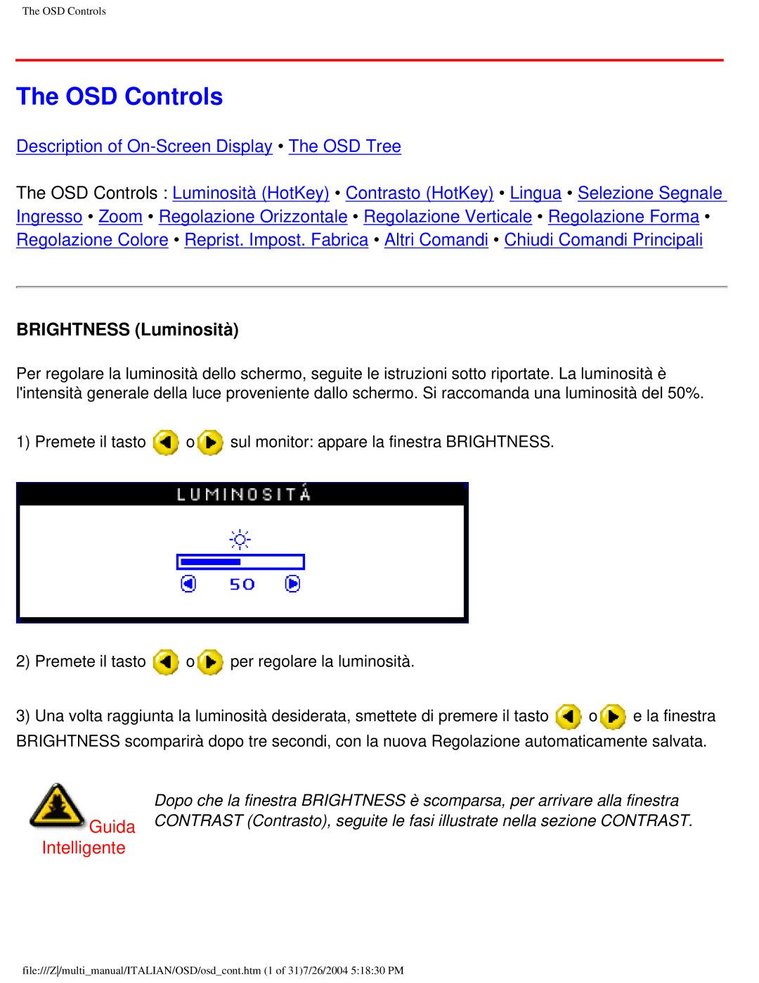 Philips 107X2 user manual OSD Controls, Description of On-Screen Display The OSD Tree 