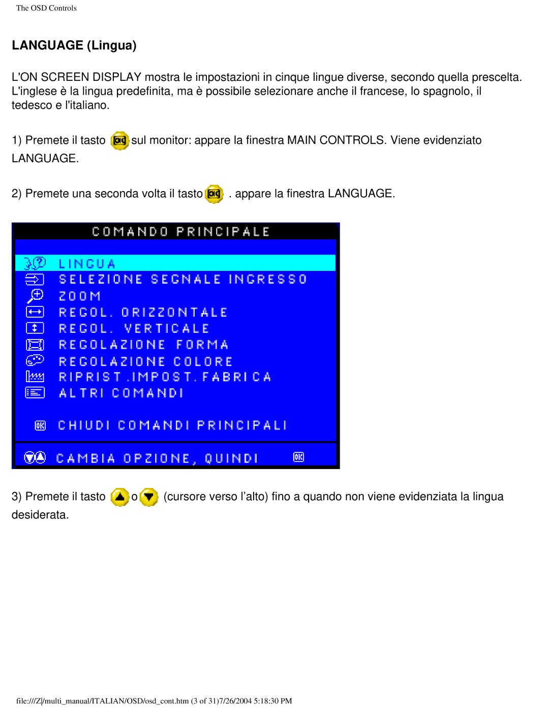 Philips 107X2 user manual Language Lingua 