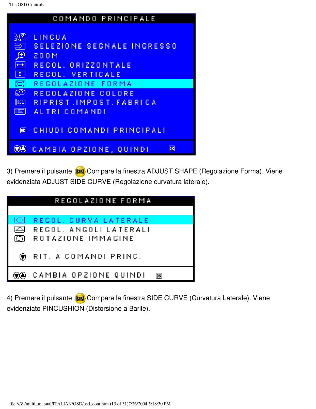 Philips 107X2 user manual OSD Controls 