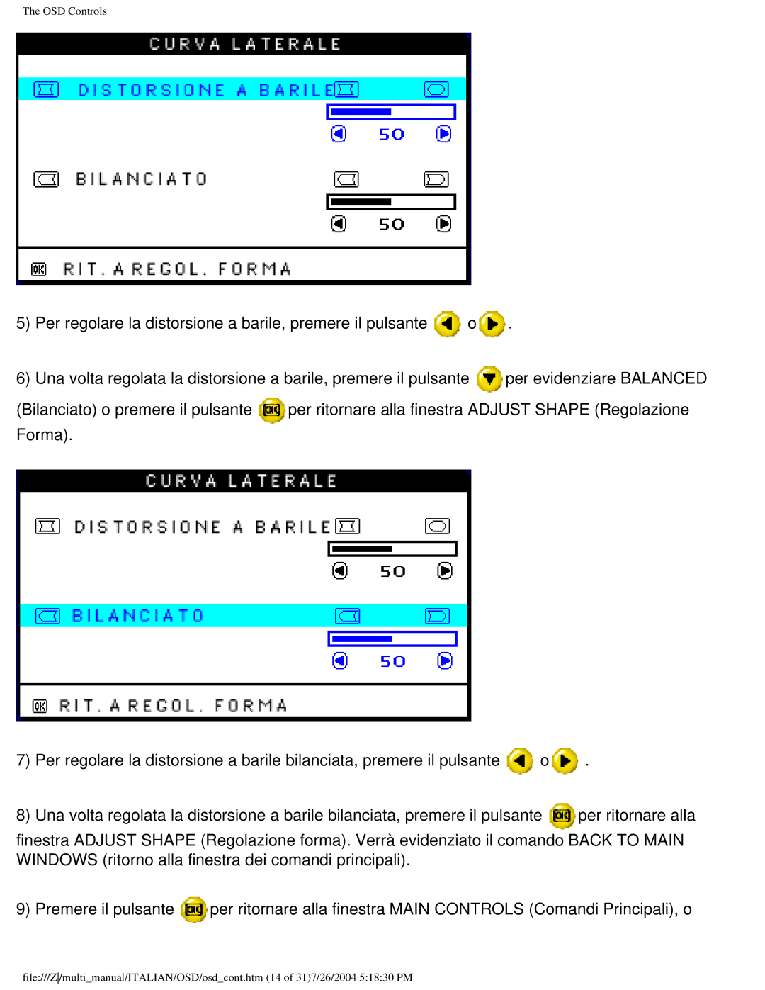 Philips 107X2 user manual OSD Controls 