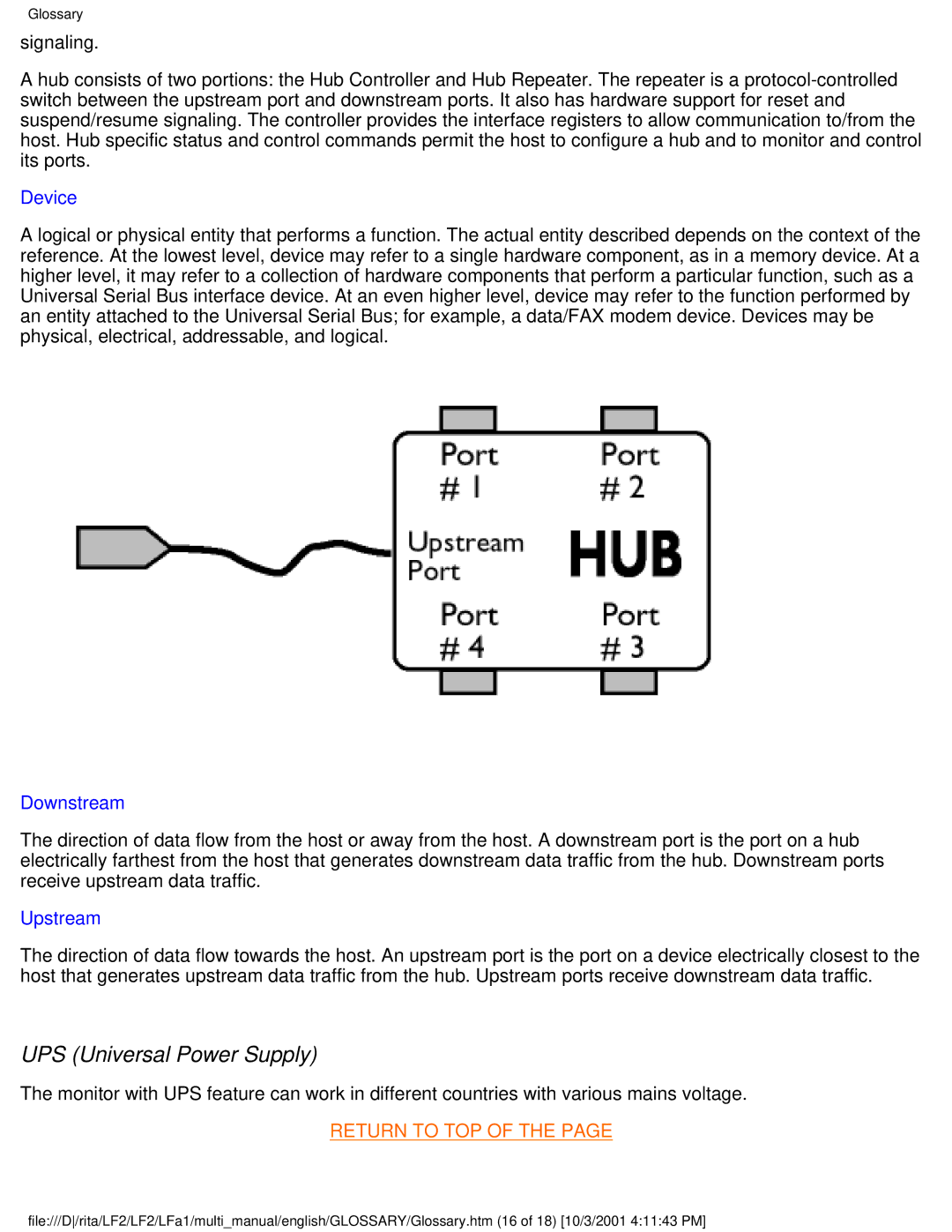 Philips 107X23 user manual UPS Universal Power Supply, Device 