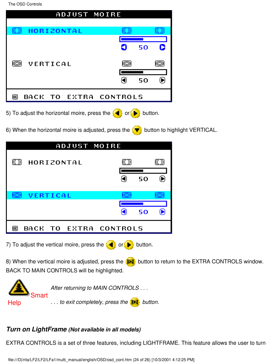 Philips 107X23 user manual Turn on LightFrame Not available in all models 