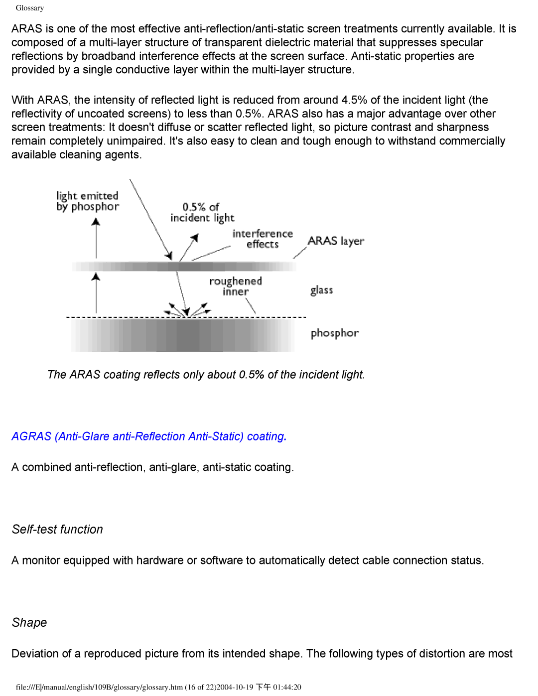 Philips 109B user manual Self-test function, Shape 