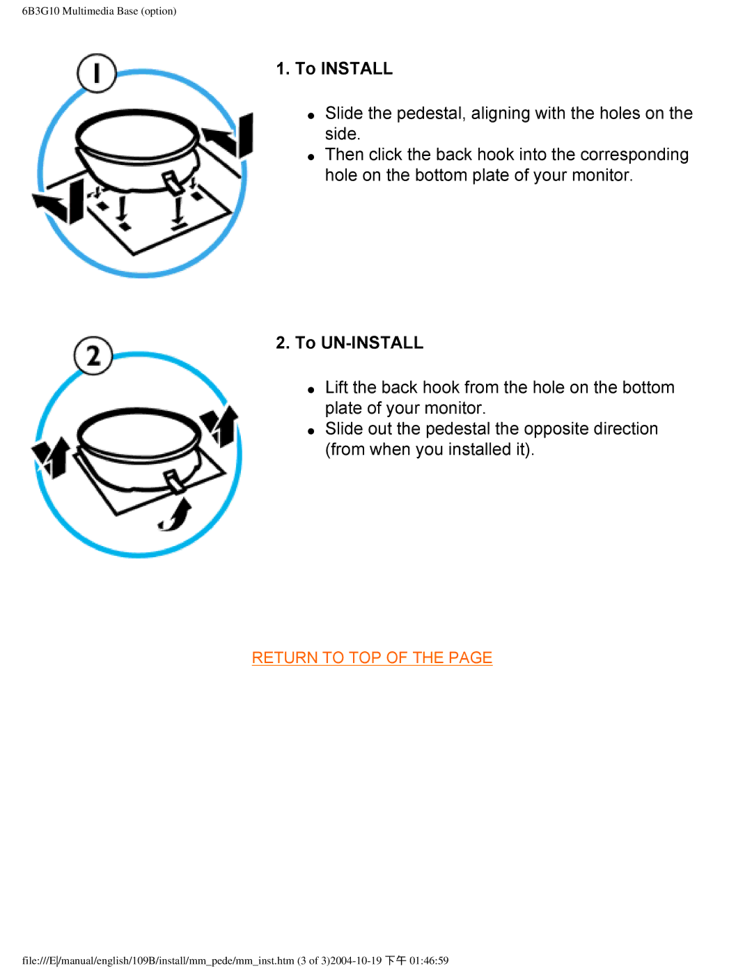 Philips 109B user manual To Install 