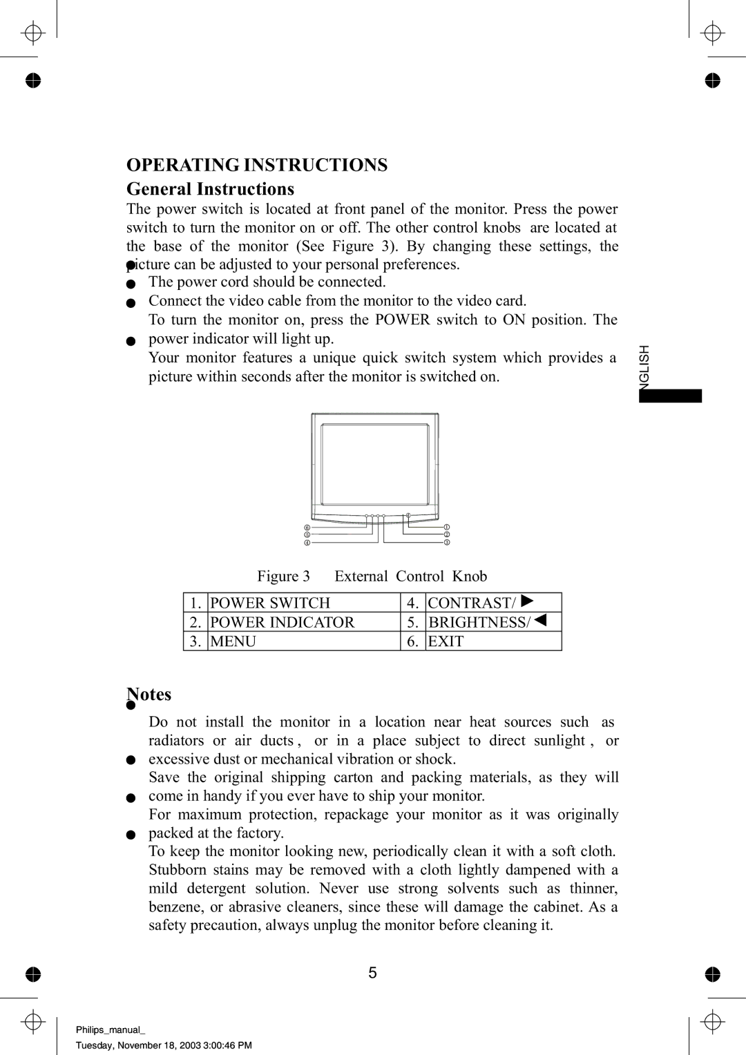 Philips 109B61 manual Operating Instructions, General Instructions 