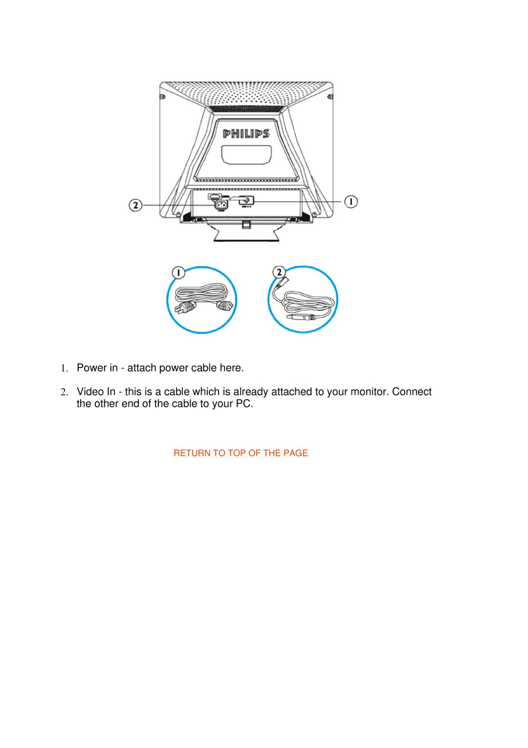 Philips 109F7, 109B7 manual Return to TOP 