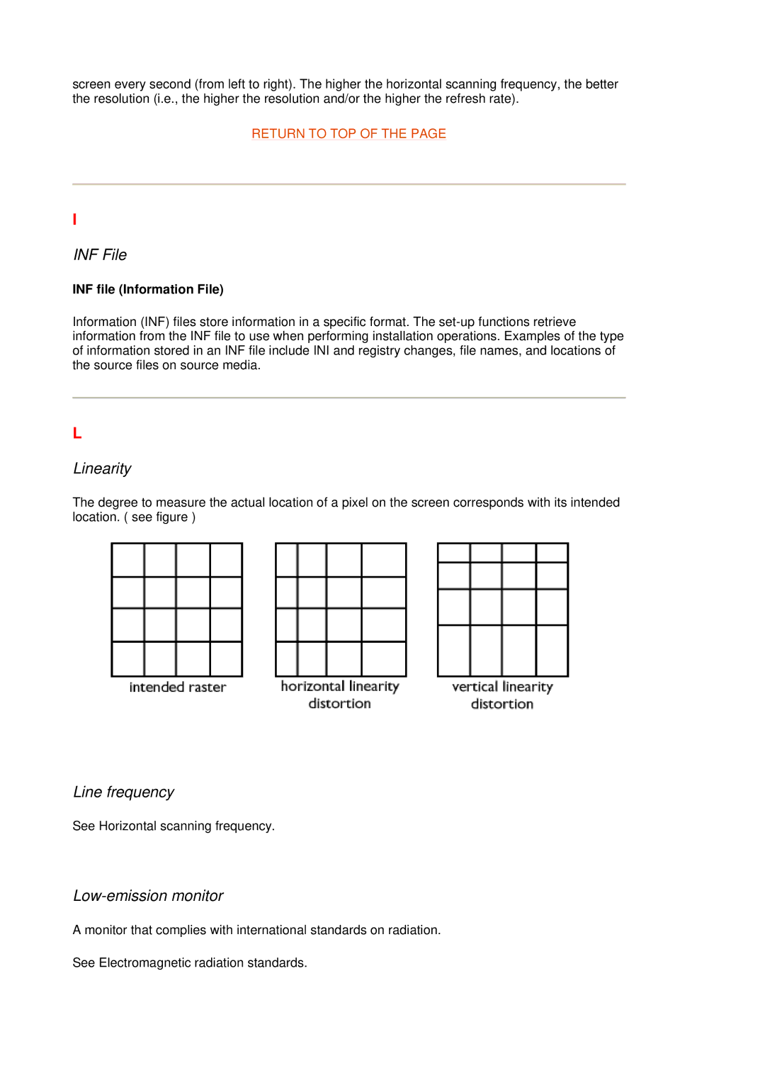 Philips 109F7, 109B7 manual INF File, Linearity, Line frequency, Low-emission monitor 