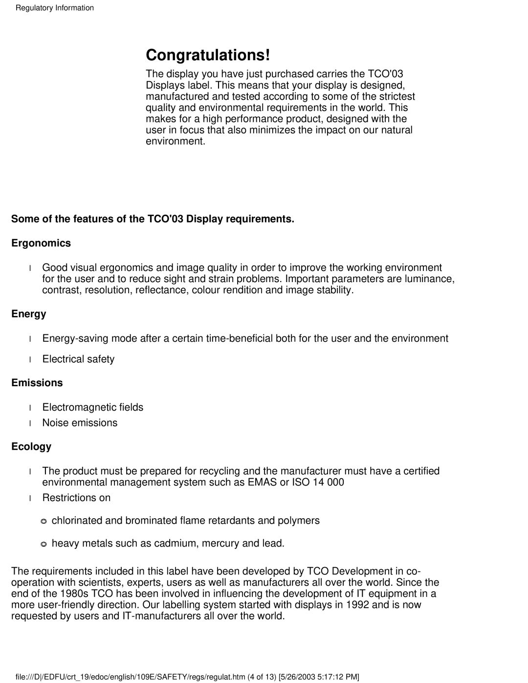 Philips 109E5 user manual Congratulations 