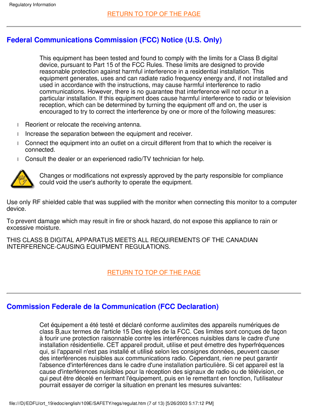 Philips 109E5 user manual Federal Communications Commission FCC Notice U.S. Only 