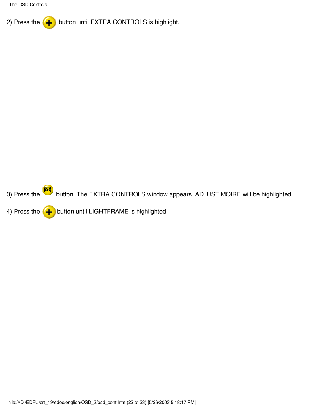 Philips 109E5 user manual OSD Controls 