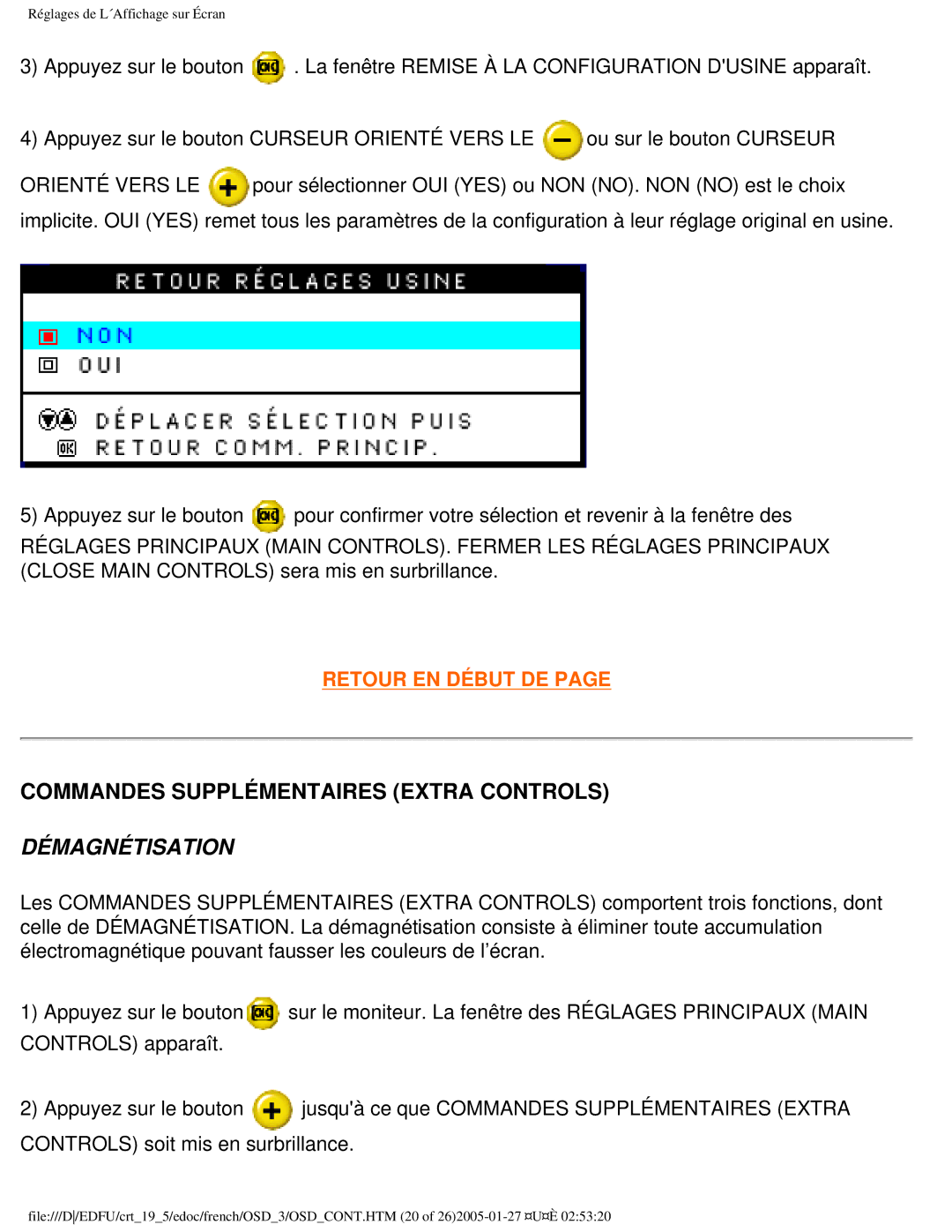 Philips 109ES user manual Commandes Supplémentaires Extra Controls, Orienté Vers LE 