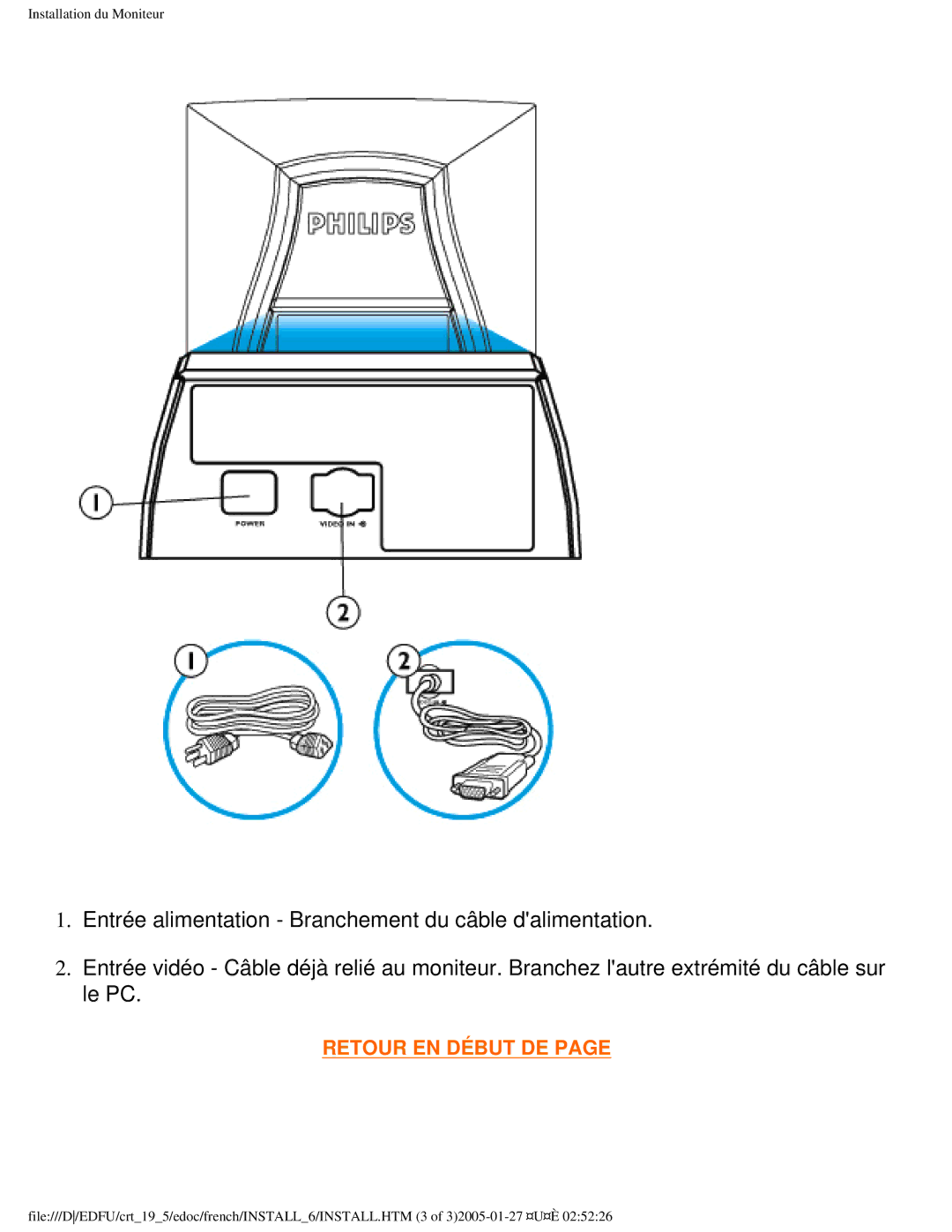 Philips 109ES user manual Retour EN Début DE 