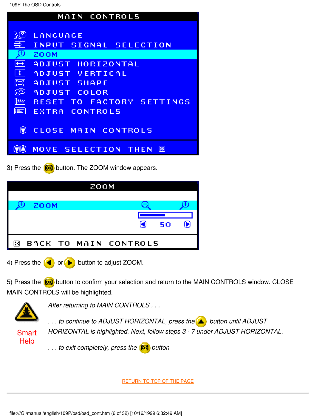 Philips 109P user manual Smart Help 