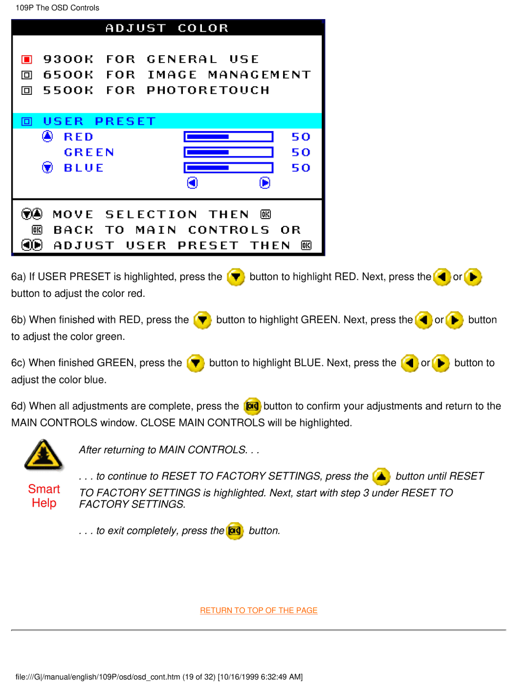 Philips 109P user manual Smart Help 