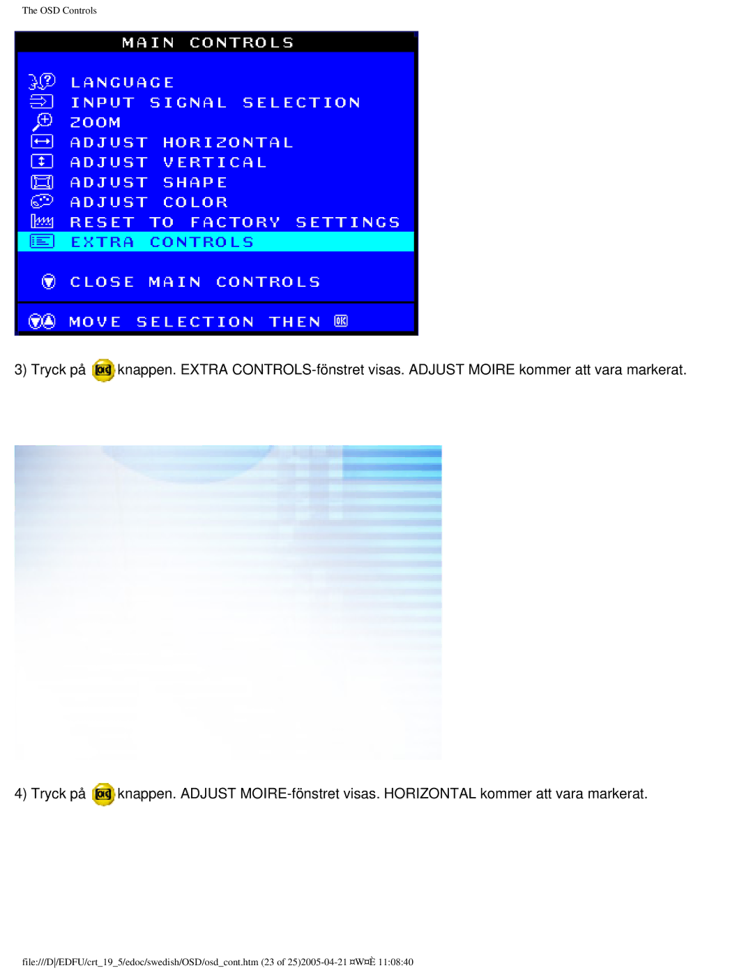 Philips 109P40 user manual OSD Controls 