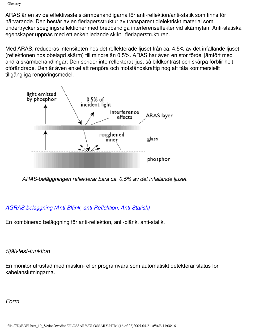 Philips 109P40 user manual Självtest-funktion, Form 