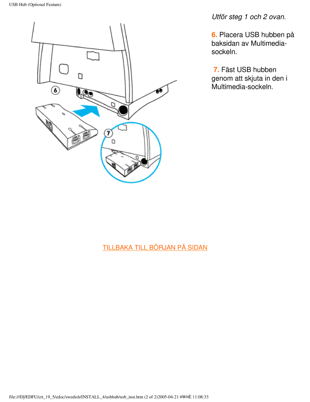 Philips 109P40 user manual Utför steg 1 och 2 ovan 