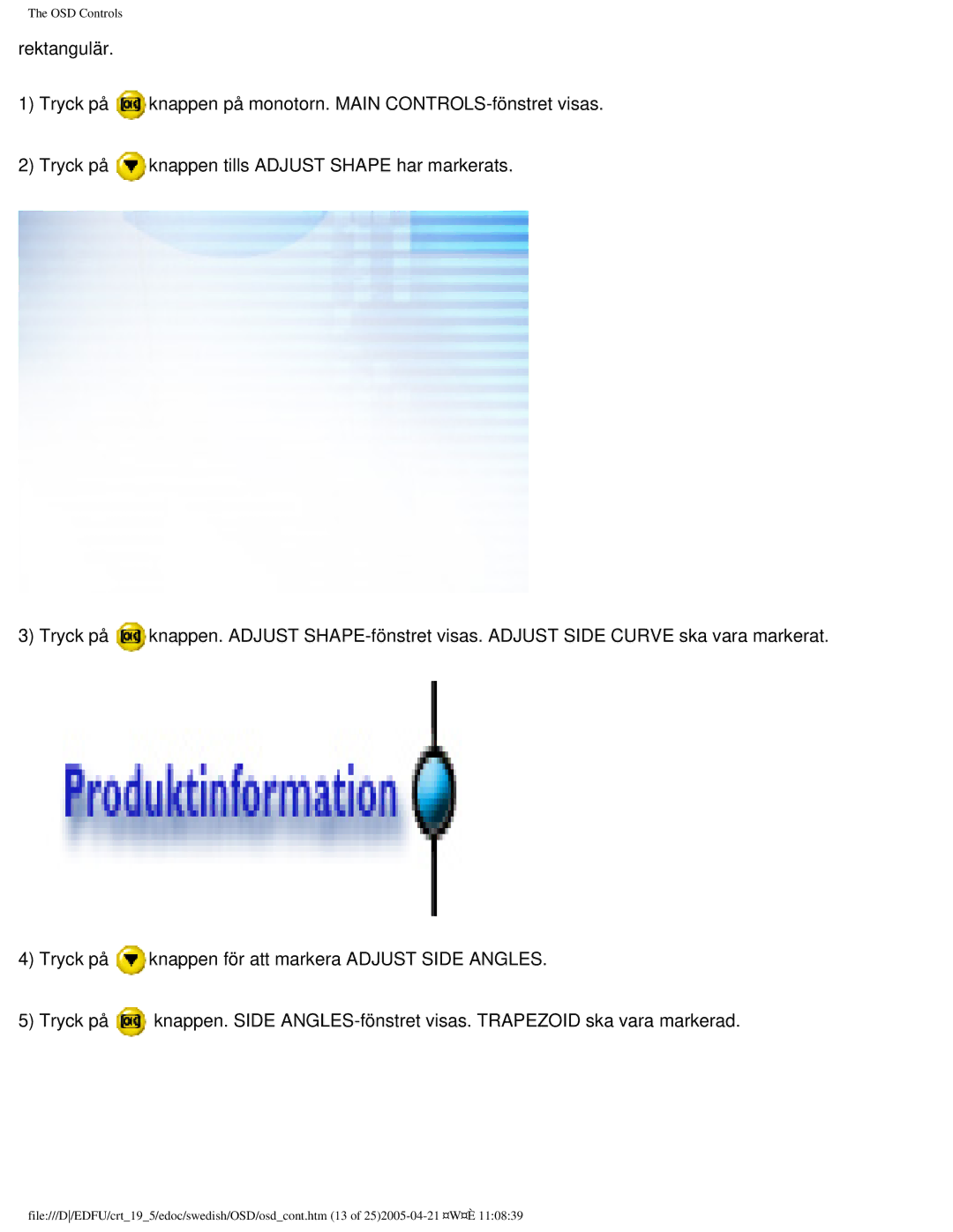 Philips 109P40 user manual OSD Controls 