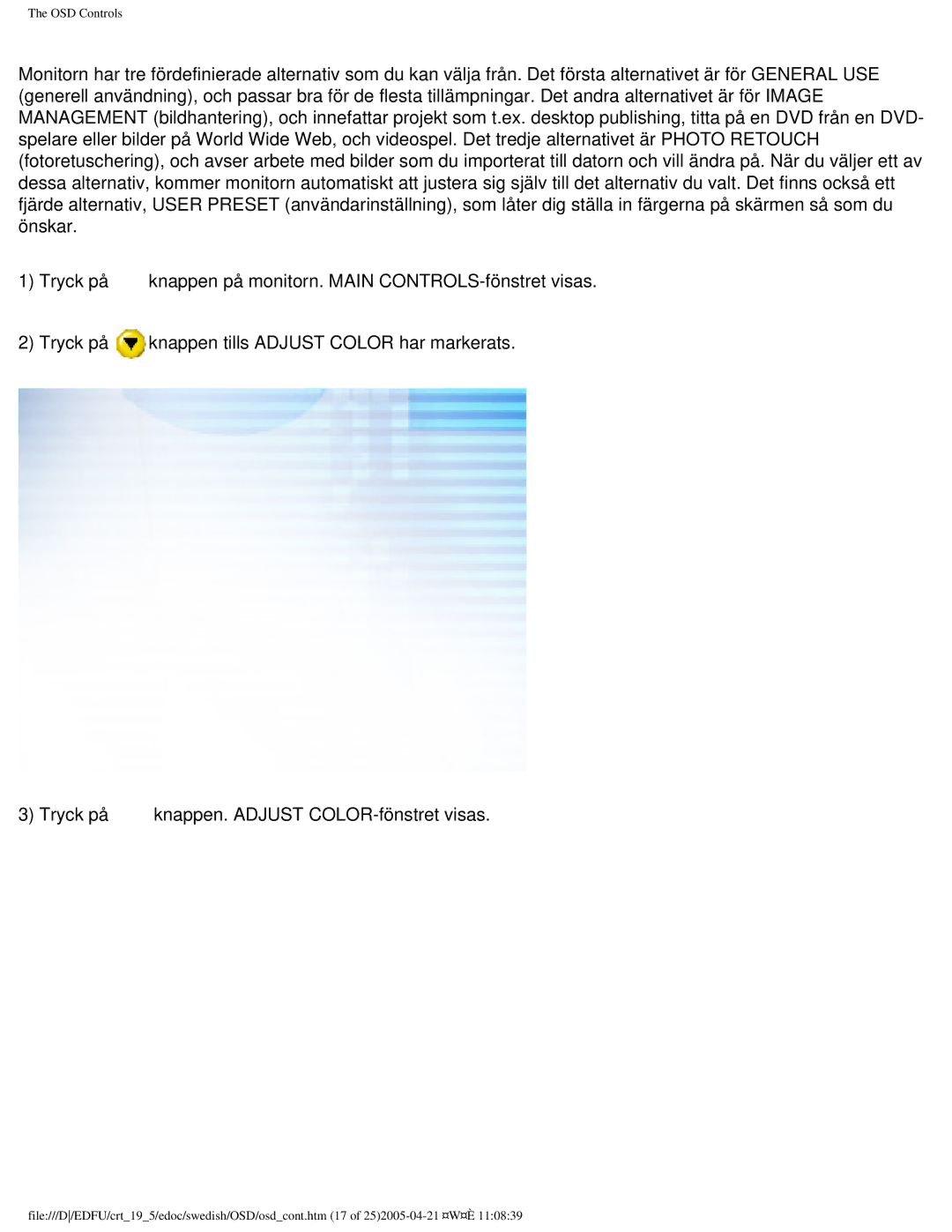 Philips 109P40 user manual OSD Controls 