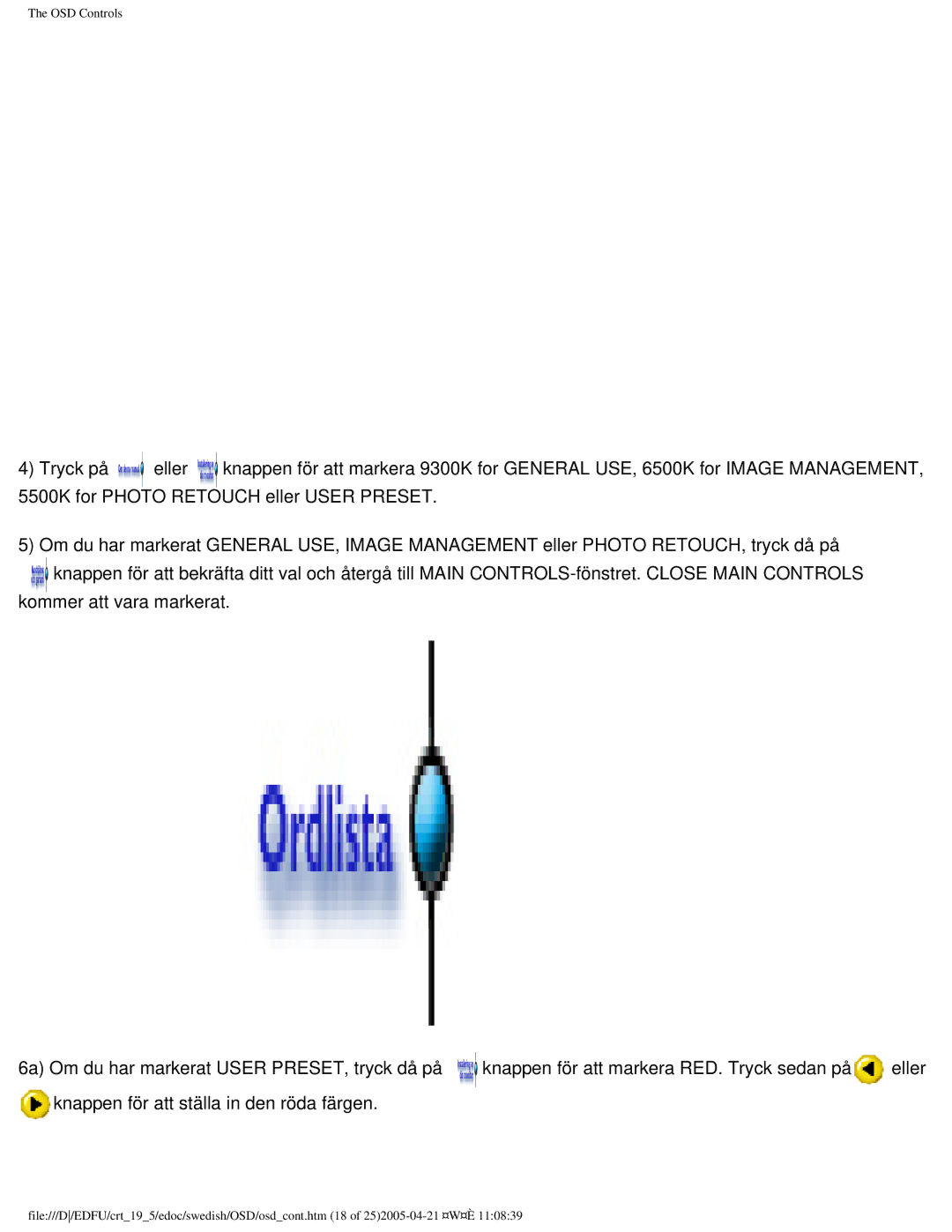 Philips 109P40 user manual OSD Controls 