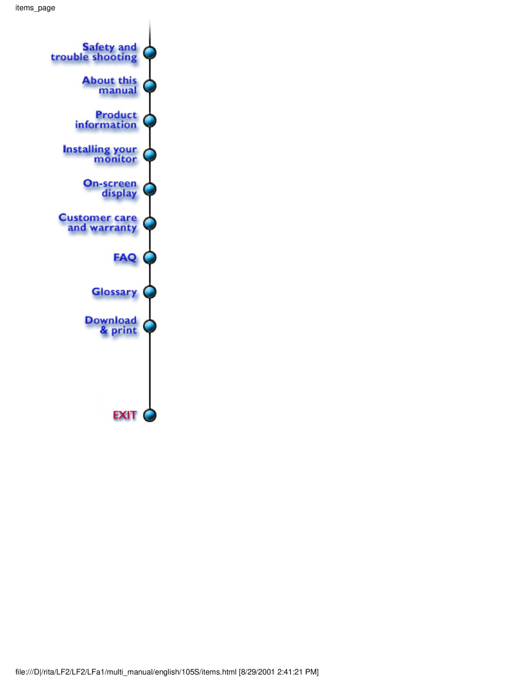 Philips 107S20, 109S20, 107S21, 105B20 user manual 