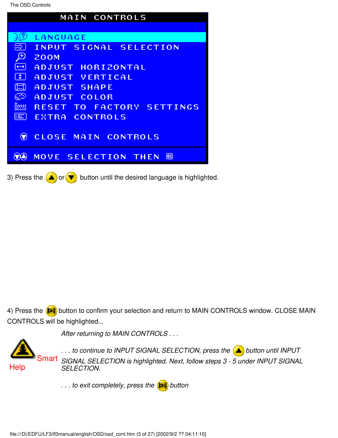 Philips 107E43, 109S4, 107S4, 107T4, 109B4, 107B4, 107F4, 105B2 user manual Smart 