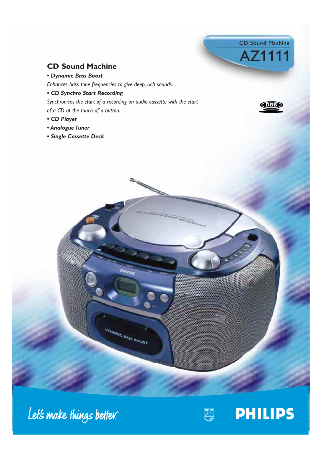 Philips manual AZ1111, CD Sound Machine 