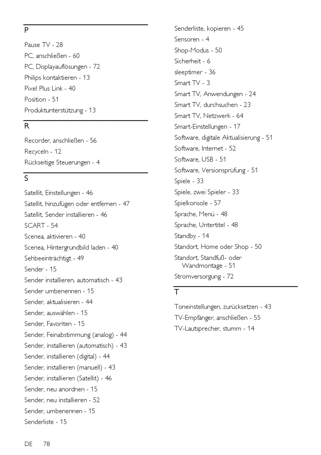 Philips 12, PFLSxx7K, 60, PFLSxx7H, PFLSxx7T manual Stromversorgung 