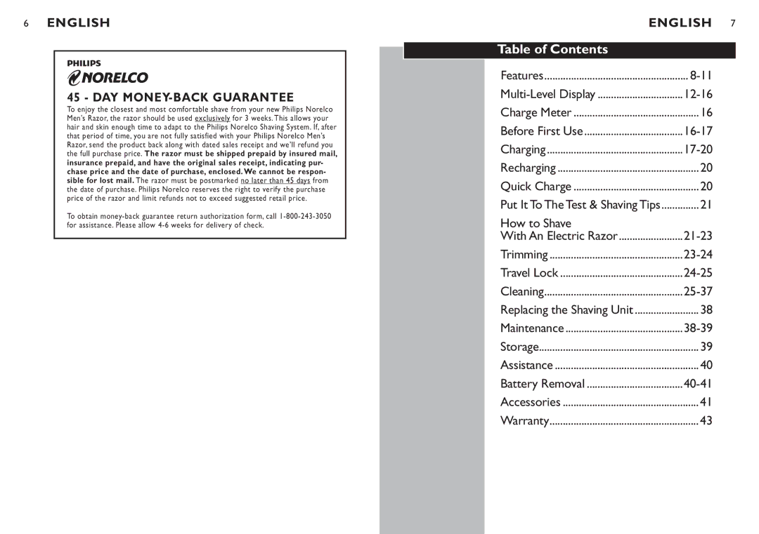 Philips 1260X, 1280XCC, 1250XCC manual Table of Contents 