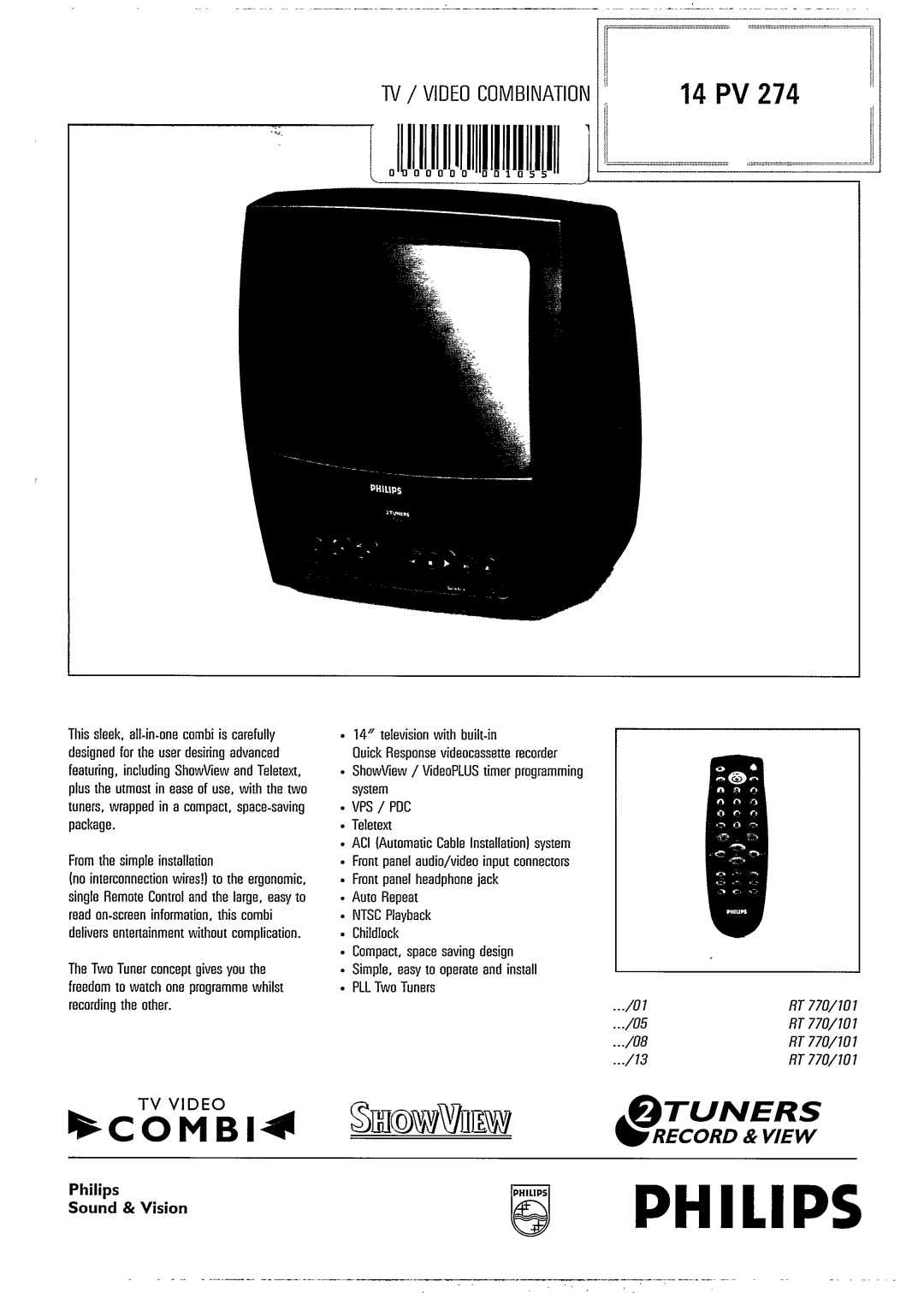 Philips 14 PV 274 manual 