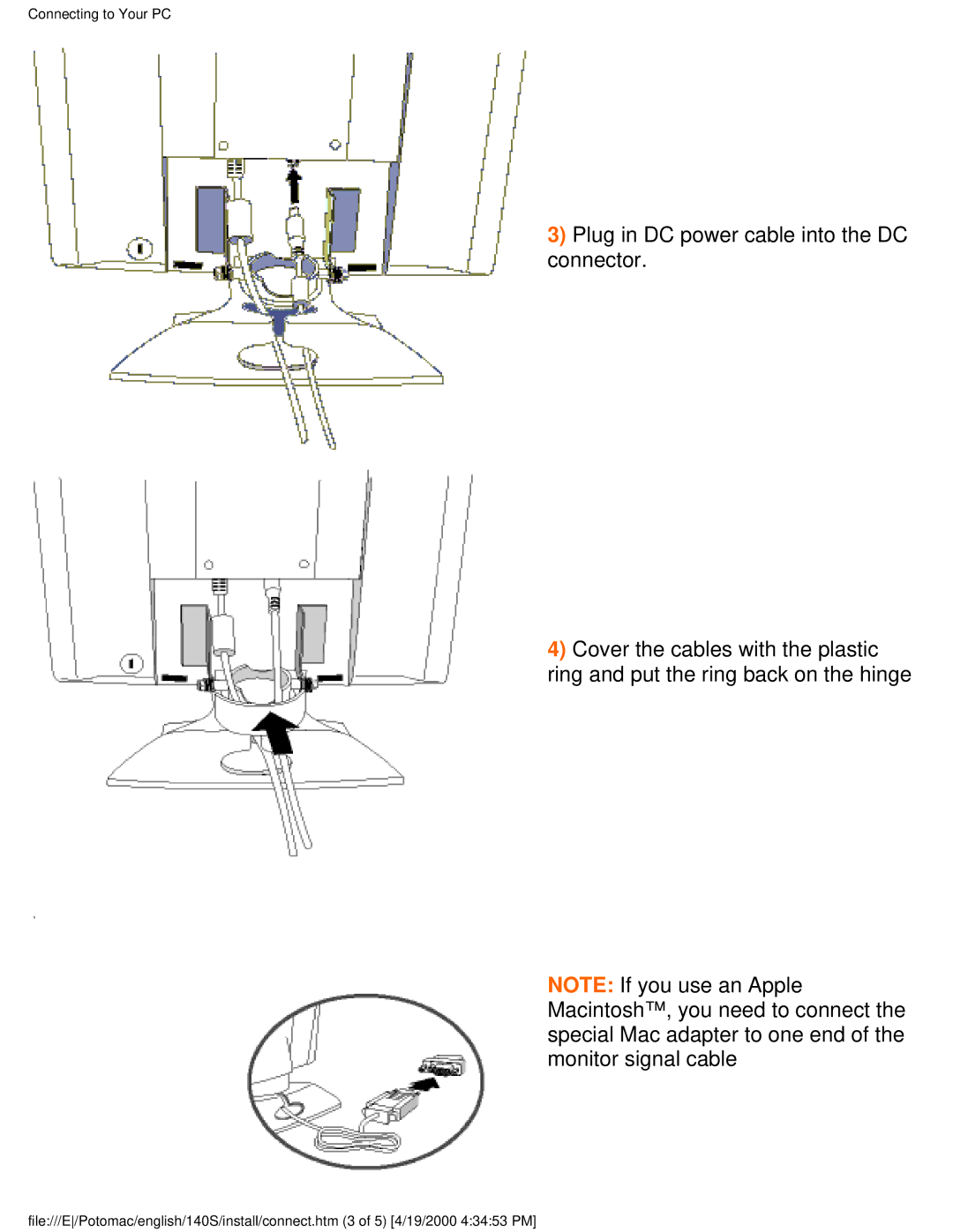 Philips 140S user manual Connecting to Your PC 