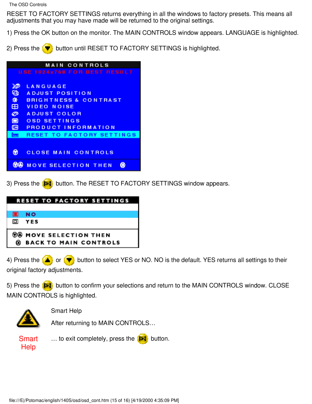 Philips 140S user manual … to exit completely, press Button 