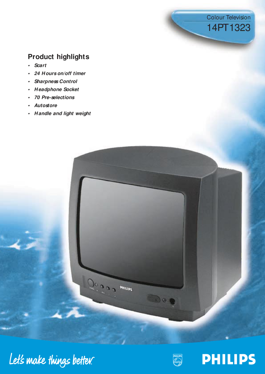 Philips 14PT1323 manual Product highlights 