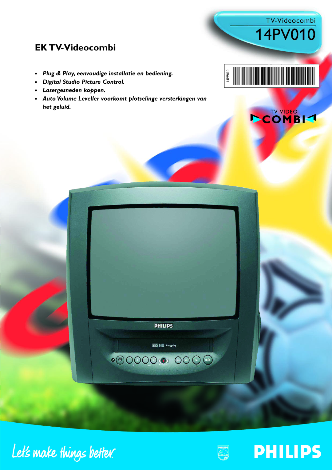 Philips 14PV010 manual EK TV-Videocombi 