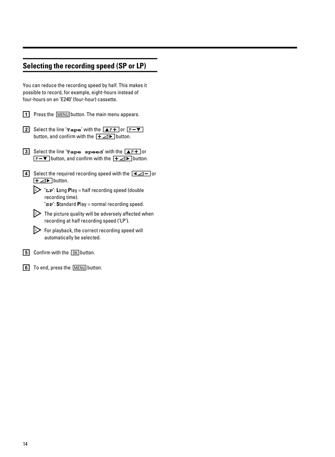 Philips 14PV325/05S, 14PV327/05B manual 0jg cg1, Us t zs fz` ` x w w`yz `, LP/C c SP/C j, Wb,.3 