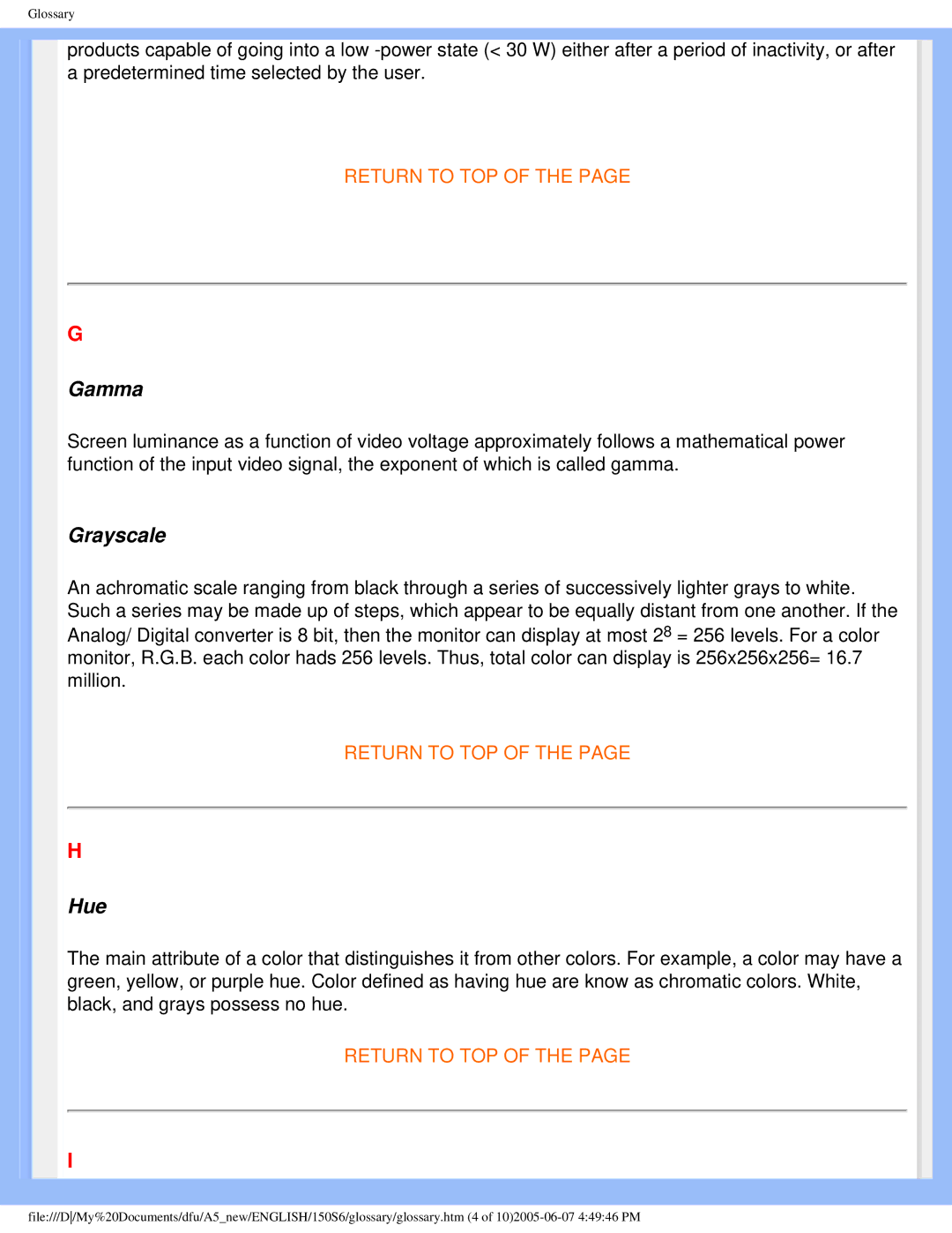 Philips 15056 user manual Gamma 